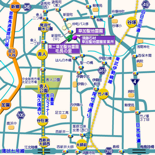 草加聖地霊園 霊園地図 霊園・墓石の須藤石材