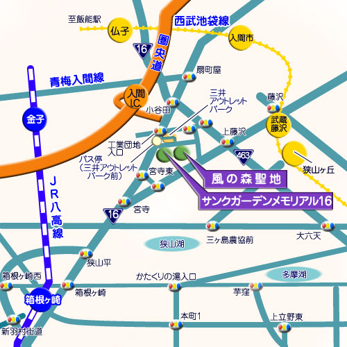 風の森聖地　霊園地図　霊園・墓石の須藤石材