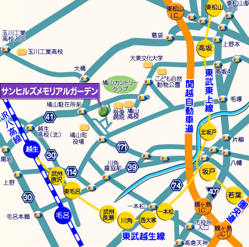 サンヒルズ・メモリアルガーデン　霊園地図　霊園・墓石の須藤石材